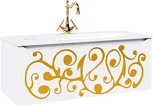 Тумба-умывальник подвесная Clarberg Elegance Т12м/GL 120 белый/золото EL0112GL+El.12.04.D Тумба-умывальник подвесная Clarberg Elegance Т12м/GL 120 белый/золото EL0112GL+El.12.04.D, 1