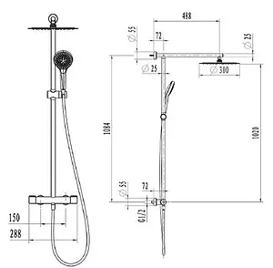 Душевая система с термостатом для душа Villeroy&Boch Embrace Plus хром TVS1083000161 Душевая система с термостатом для душа Villeroy&Boch Embrace Plus хром TVS1083000161, 3