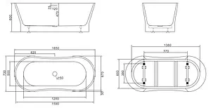 Ванна акриловая отдельностоящая BelBagno 165x73 BB406-1650-730, 2