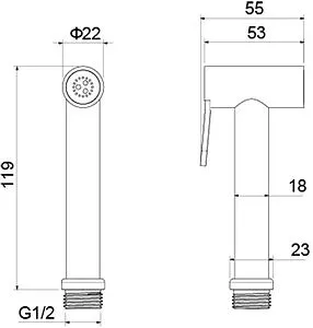 Гигиенический душ Aquatek чёрный матовый AQ2057MB, 2