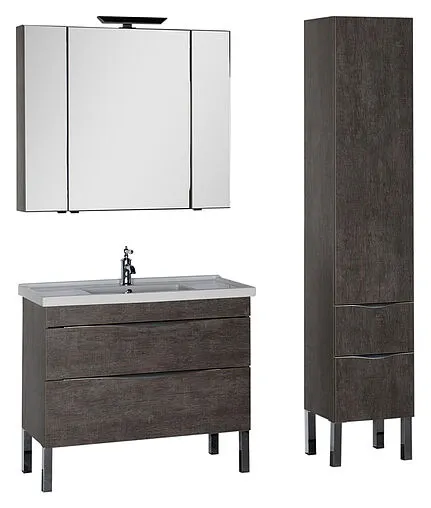 Шкаф-зеркало Aquanet Эвора 100 дуб антик 00182998 Шкаф-зеркало Aquanet Эвора 100 дуб антик 00182998