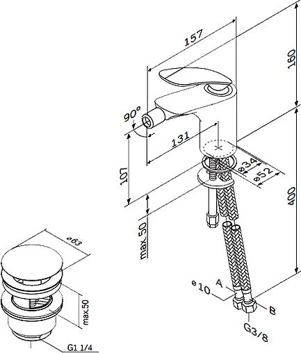 Смеситель для биде Am.Pm Sensation хром F3083100 Смеситель для биде Am.Pm Sensation хром F3083100