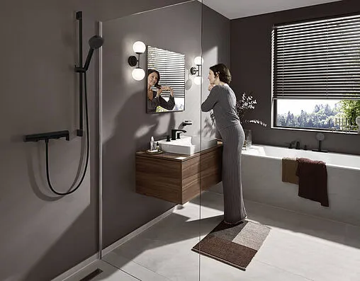 Смеситель для раковины Hansgrohe Vivenis 90 чёрный матовый 75033670