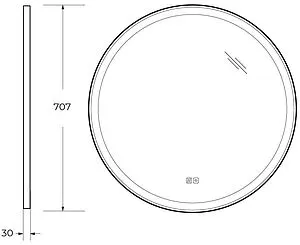 Зеркало с подсветкой Cezares Cadro 70 с подогревом чёрный CZR-SPC-CADRO-700-LED-TCH-WARM Зеркало с подсветкой Cezares Cadro 70 с подогревом чёрный CZR-SPC-CADRO-700-LED-TCH-WARM, 2