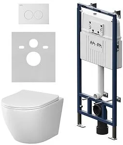 Комплект 6 в 1 Am.Pm Like Aquaspin IS100101.801900 с кнопкой белый глянцевый, 1