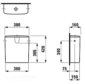 Бачок для унитаза Laufen Palace белый 8.2870.3.000.291.1 Бачок для унитаза Laufen Palace белый 8.2870.3.000.291.1, 2