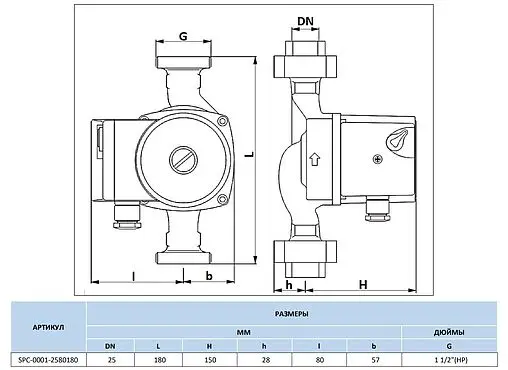 Насос циркуляционный Stout 25/80-180 SPC-0001-2580180 Насос циркуляционный Stout 25/80-180 SPC-0001-2580180