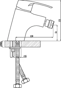 Смеситель для биде Rossinka хром F40-51, 2