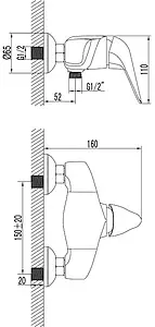 Смеситель для душа Lemark Poseidon хром LM4233C, 2