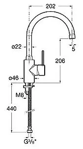 Смеситель для кухни Roca Targa хром 5A8460C00, 2