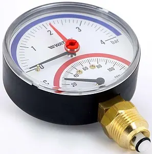 Термоманометр радиальный Watts F+R828 80мм 4 бар 120°С ½" 10025526 Термоманометр радиальный Watts F+R828 80мм 4 бар 120°С ½" 10025526, 3