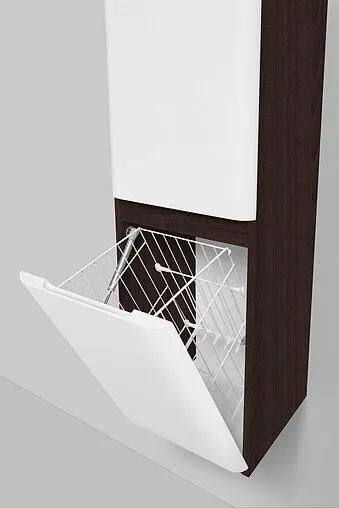 Шкаф-пенал подвесной с бельевой корзиной Am.Pm Bliss D 34 L белый глянец/венге M55CHL0341WG Шкаф-пенал подвесной с бельевой корзиной Am.Pm Bliss D 34 L белый глянец/венге M55CHL0341WG