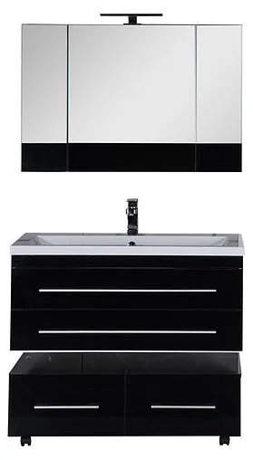 Шкаф-зеркало Aquanet Верона 100 чёрный 00175386