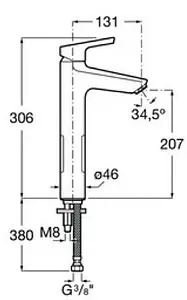Смеситель для раковины Roca Malva хром 75A373BC0M Смеситель для раковины Roca Malva хром 75A373BC0M, 2