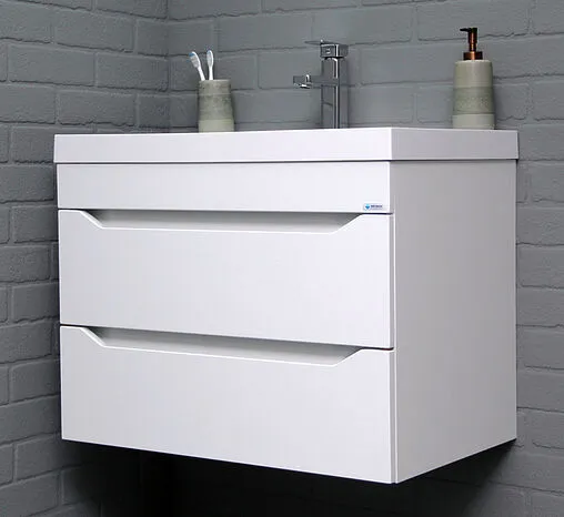 Тумба под умывальник подвесной Айсберг Bazis 80 белый DA5917T