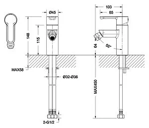 Смеситель для биде Bravat Stream хром F33783C Смеситель для биде Bravat Stream хром F33783C, 2