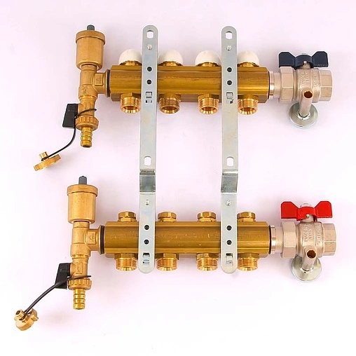 Группа коллекторная с расходомерами 4 отвода 1"в/в x ¾"ек Tiemme 3870005