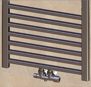 Узел нижнего подключения радиатора с байпасом терморегулирующий прямой ¾&quot;ек x ¾&quot;ек (½&quot;н) LadyFAR серебро FL 0268 3412, 5