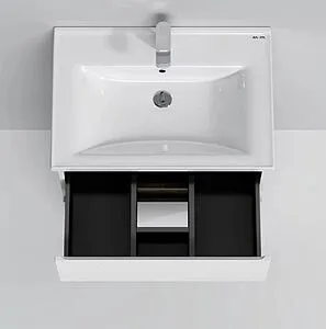 Тумба под умывальник подвесная Am.Pm X-Joy 55 чёрный матовый/светлое дерево M85AFHX0552BM, 3