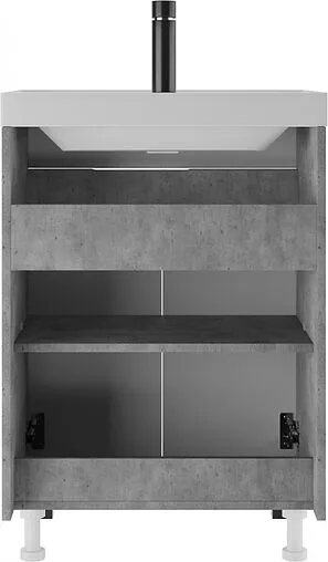 Тумба под умывальник напольный Домино Vector 60 метрополитан грей/бетон серый DV6612T