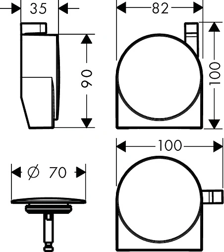 Слив-перелив для ванны с функцией налива Hansgrohe Exafill S хром 58113000