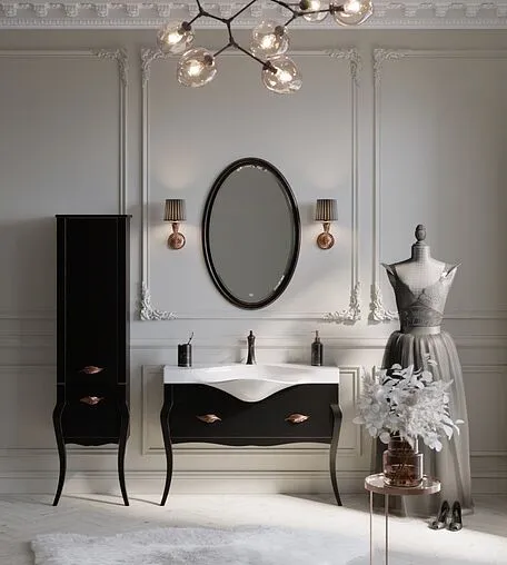 Шкаф-пенал напольный Clarberg Borgia П48/BLK чёрный матовый/патина медь BOR0548BLK Шкаф-пенал напольный Clarberg Borgia П48/BLK чёрный матовый/патина медь BOR0548BLK