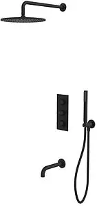 Душевая система с термостатом для ванны WHITECROSS Y black чёрный матовый YSET11BL Душевая система с термостатом для ванны WHITECROSS Y black чёрный матовый YSET11BL, 1