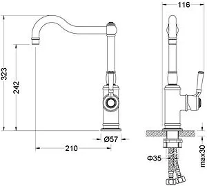 Смеситель для кухни Aquatek Классик хром AQ1580CR Смеситель для кухни Aquatek Классик хром AQ1580CR, 2