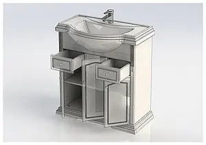 Тумба под умывальник напольная Aquanet Классик 80 белый 00200883, 4