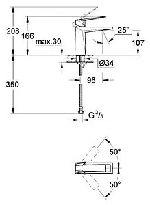 Смеситель для раковины Grohe Allure Brilliant хром 23033000 Смеситель для раковины Grohe Allure Brilliant хром 23033000, 2