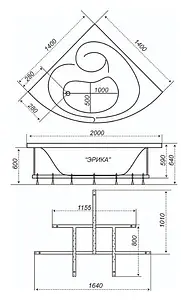 Ванна акриловая Triton Эрика 140x140 Н0000000221, 2