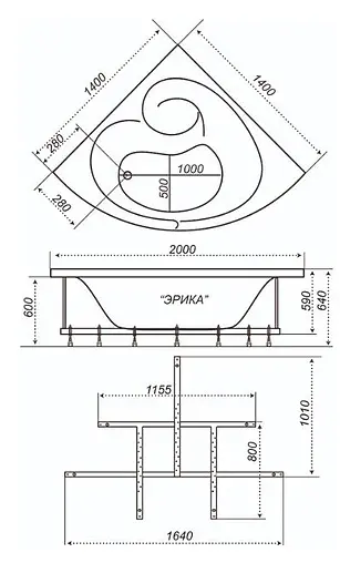 Ванна акриловая Triton Эрика 140x140 Н0000000221
