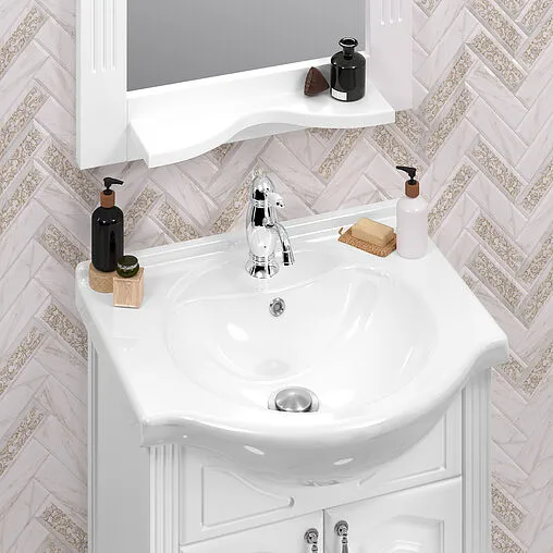 Тумба-умывальник напольная Opadiris Риспекто 55 белый матовый 00-00007072+4620008199344