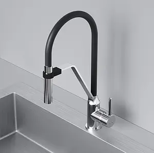 Смеситель для кухни с гибким изливом Am.Pm Like хром/чёрный F8013000, 4