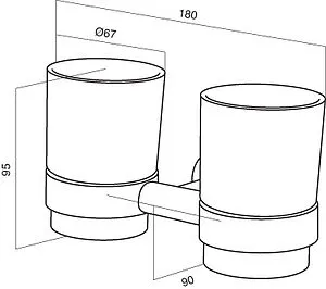 Стакан двойной Am.Pm Sense L хром A75343400 Стакан двойной Am.Pm Sense L хром A75343400, 2