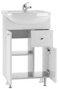 Тумба-умывальник напольный Айсберг Классик 55 белый DA1019T+Вн МуБ03, 4