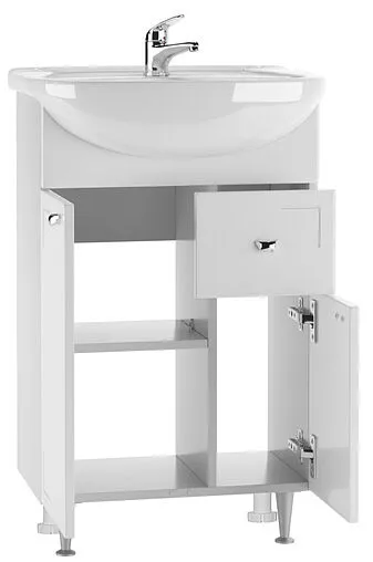 Тумба-умывальник напольный Айсберг Классик 55 белый DA1019T+Вн МуБ03