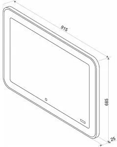 Зеркало с подсветкой Continent Velvette Led 91.5x68.5 с музыкальным блоком, с подогревом ЗЛП263 Зеркало с подсветкой Continent Velvette Led 91.5x68.5 с музыкальным блоком, с подогревом ЗЛП263, 2