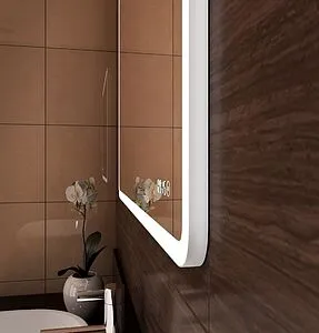 Зеркало с подсветкой Continent Demure Led 120x70 с часами (слева) белый ЗЛП875 Зеркало с подсветкой Continent Demure Led 120x70 с часами (слева) белый ЗЛП875, 3