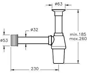 Сифон бутылочный для раковины VitrA Syphon белый A45109 Сифон бутылочный для раковины VitrA Syphon белый A45109, 2