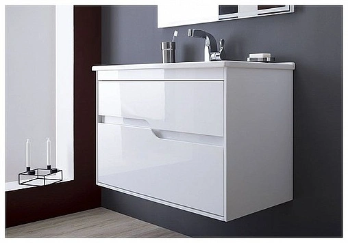 Тумба-умывальник подвесная Aquanet Модена 85 белый 00196965+00182320