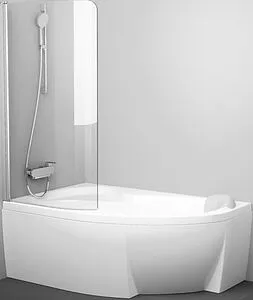 Шторка на ванну 1600мм прозрачное стекло Ravak Rosa CVSK1 160/170 L 7QLS0C00Y1, 1