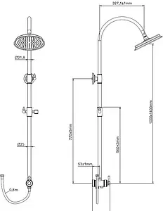 Душевая система без смесителя SMARTsant Винтаж бронза SM2607BR Душевая система без смесителя SMARTsant Винтаж бронза SM2607BR, 2