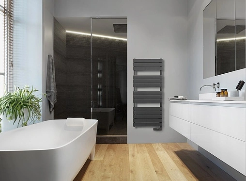 Полотенцесушитель электрический лесенка Atlantic Adelis 1374x556 ANT 750W антрацит матовый 002241