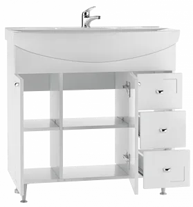 Тумба-умывальник напольная Айсберг Классик 85 белый DA1136T+4620008197456, 3