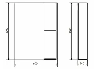 Шкаф-зеркало Comforty Прага 60 дуб белый 00004147599CF, 2