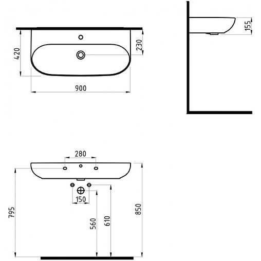 Раковина Bien Vokha 90 черный матовый MDLS09001FD1B7000 Раковина Bien Vokha 90 черный матовый MDLS09001FD1B7000