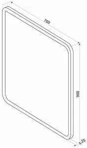 Зеркало с подсветкой Continent Glamour Led 70x90 с часами белый ЗЛП99, 2