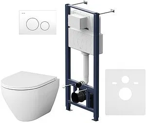 Комплект 6 в 1 Am.Pm Spirit 2.0 FlashClean IS49001.701700 с кнопкой белый глянцевый, 3