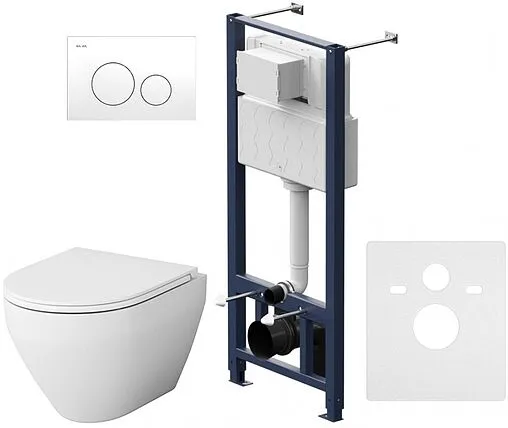 Комплект 6 в 1 Am.Pm Spirit 2.0 FlashClean IS49001.701700 с кнопкой белый глянцевый